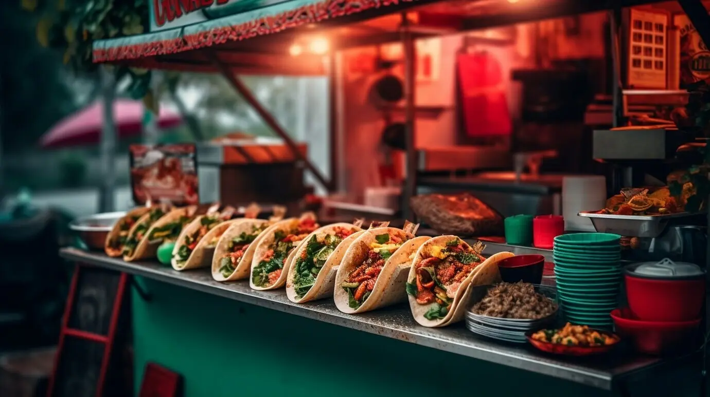 Presentación de deliciosos tacos tradicionales